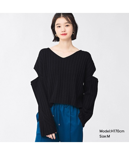 GU（ジーユー）の「カットアウトセーター(長袖)Q+E（長袖）」 - WEAR