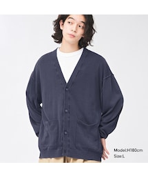 GU | ウォッシュドリラックスフィットカーディガン(長袖)NT+E(トップス)