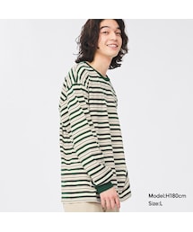 GU | マルチボーダービッグT(長袖)NT+E(トップス)