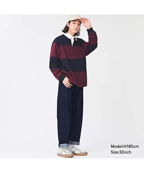 GU(ジーユー)の「レギュラージーンズ+E(丈標準76.0cm)(ストレートパンツ・メンズ・GCL3030・GIN033)」の1枚目の写真