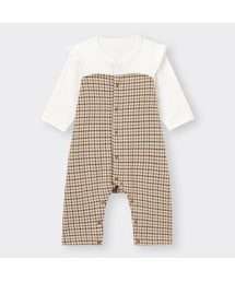 GU（ジーユー）の「BABY(NEWBORN)セパオール(長袖)(チドリ)+E（オールインワン・ロンパース）」