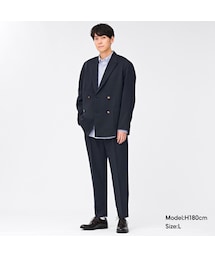 GU（ジーユー）の「タックテーパードパンツSW+E(セットアップ可能)（トラウザーパンツ・メンズ）」