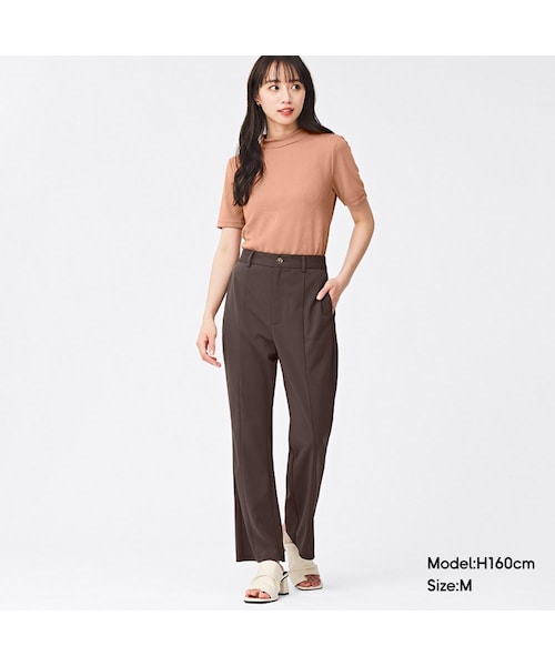 GU(ジーユー)の「カットソーカラーフレアスラックスB+EC(丈短め65.0cm)(スラックス・レディース・GCL3939・GML005)」の1枚目の写真