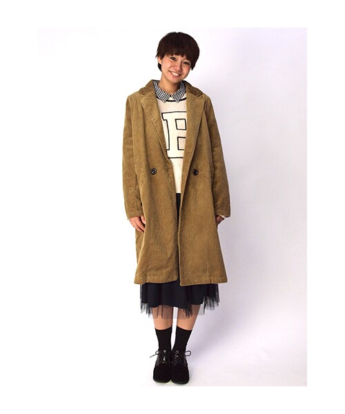w closet（ダブルクローゼット）の「6Wコーデュロイテーラードコート（トップス・レディース・サンドベージュ/ライトサックス/ネイビー・FREE）」の13枚目の写真