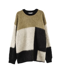 gracegift | 韓國暖色拼接針織上衣(その他)