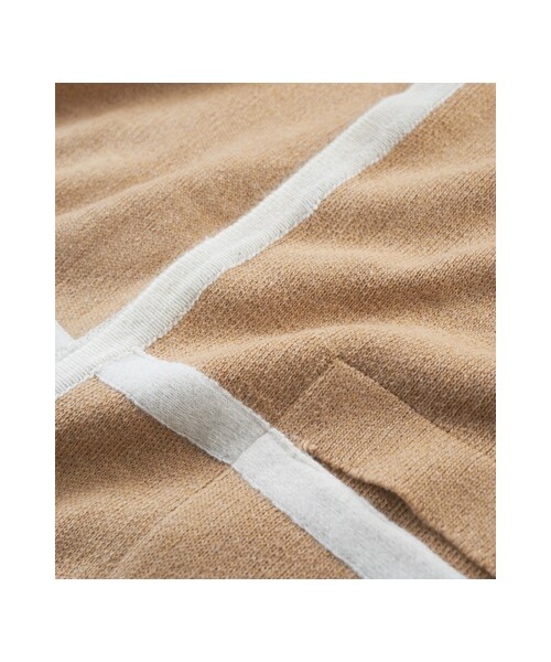 gracegift（グレースギフト）の「大翻領拼色毛料開襟外套（その他・レディース・杏/灰・F）」の3枚目の写真