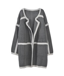 gracegift | 大翻領拼色毛料開襟外套(その他)