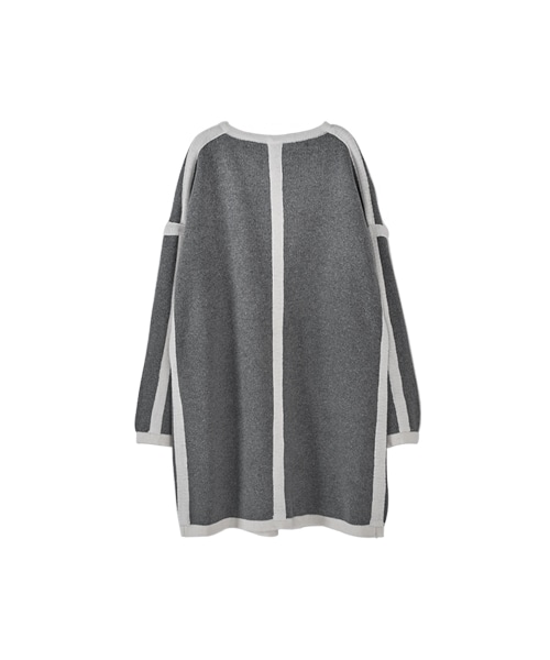 gracegift（グレースギフト）の「大翻領拼色毛料開襟外套（その他・レディース・杏/灰・F）」の5枚目の写真