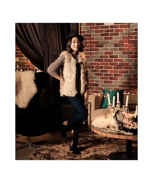 gracegift(グレースギフト)の「韓國素色好搭兔毛針織上衣(その他・レディース・灰/粉/白・F)」の9枚目の写真