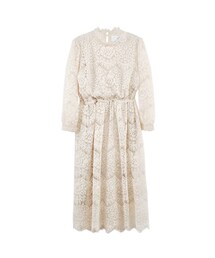 gracegift | 韓國浪漫縮腰下擺鬚邊蕾絲洋裝(その他)