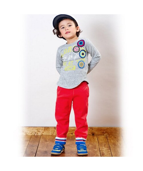 BREEZE(ブリーズ)の「春カラーリブ付きクライミングパンツ(パンツ・キッズ・エメラルドグリーン/ネイビーブルー/レッド・80/90/95/100/110/120/130/140)」の3枚目の写真