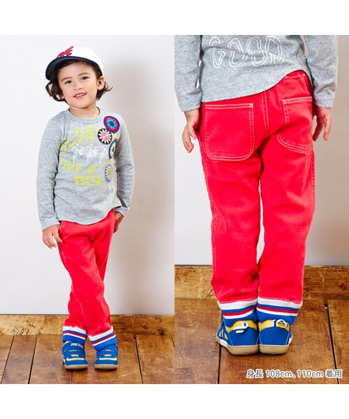 BREEZE(ブリーズ)の「春カラーリブ付きクライミングパンツ(パンツ・キッズ・エメラルドグリーン/ネイビーブルー/レッド・80/90/95/100/110/120/130/140)」の16枚目の写真