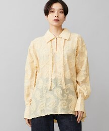 PAISLEY JACQUARD SKIPPER BLOUSE