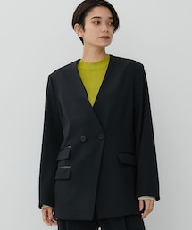 city | ウーステッドノーカラージャケット(テーラードジャケット)