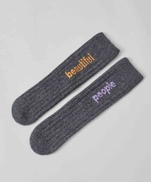 knit logo intarsia socks