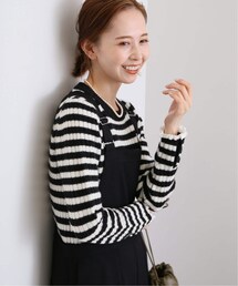２０１６aw iena slobe リブ プルオーバー × ジャンスカ ニット セットアップ◆ ネイビー　濃紺　タイトスカート　ミモレ丈