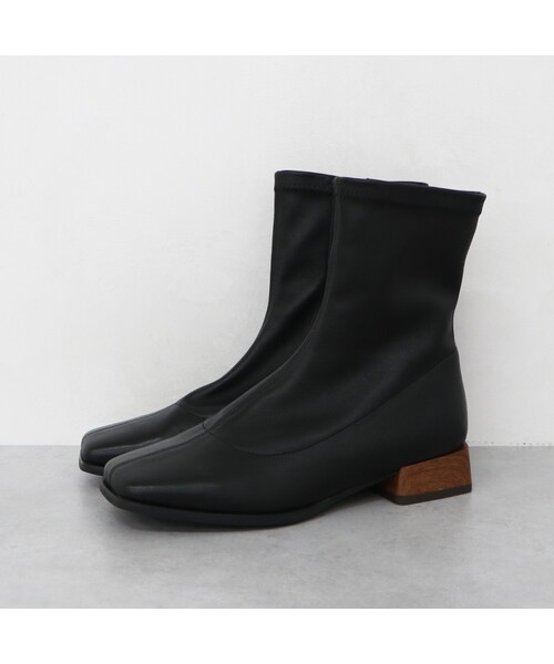 ウッドヒールストレッチミドルブーツ/24402