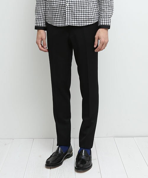 JOHN LAWRENCE SULLIVAN スラックス ブラック JOHN LAWRENCE SULLIVAN スラックス PLEATED TROUSERS (JLS-01-04