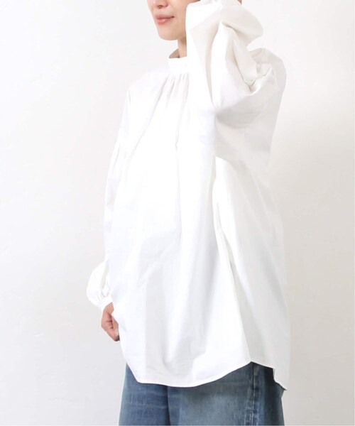 ジャーナルスタンダードラックス　タイプワッシャースタンドカラーパフブラウス　白 JOURNAL STANDARD LUXE（ジャーナルスタンダード ラックス）の