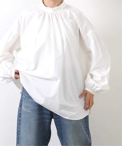 ジャーナルスタンダードラックス　タイプワッシャースタンドカラーパフブラウス　白 JOURNAL STANDARD LUXE（ジャーナルスタンダード ラックス）の