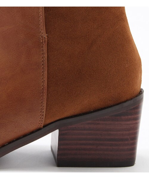 PAGEBOY（ページボーイ）の「異素材切り替えショートブーツ（シューズ・レディース・ブラック/キャメル・M/L）」の7枚目の写真