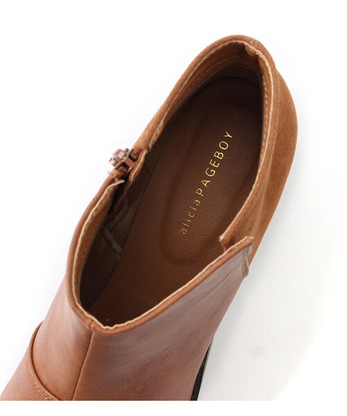 PAGEBOY（ページボーイ）の「異素材切り替えショートブーツ（シューズ・レディース・ブラック/キャメル・M/L）」の8枚目の写真