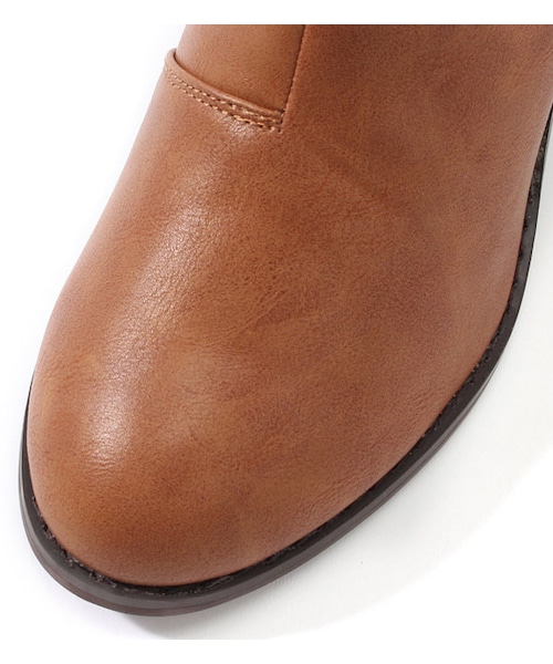 PAGEBOY（ページボーイ）の「異素材切り替えショートブーツ（シューズ・レディース・ブラック/キャメル・M/L）」の6枚目の写真