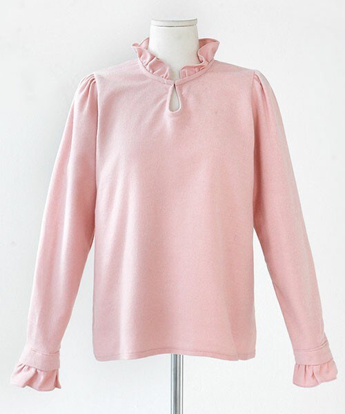 DHOLIC（ディーホリック）の「ハイネックフリルブラウス（シャツ/ブラウス・レディース・ホワイト/ピンク・free）」の2枚目の写真