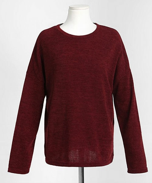 DHOLIC（ディーホリック）の「*MONOMORI-モノモリ-/AW*ラウンドネックニットトップス（ニット/セーター・レディース・ブラックグレー/アクアグリーン/ワイン・free）」の3枚目の写真