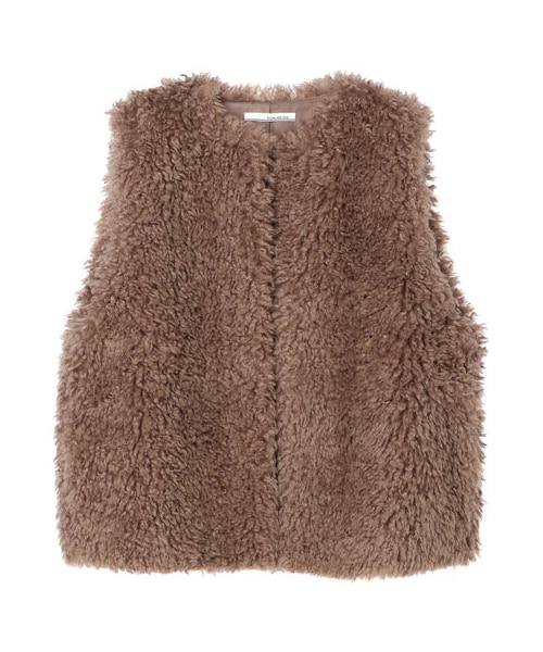 Green　Parks（グリーンパークス）の「・ELENCARE DUE シープファーベスト（トップス・アイボリー/ブラック/モカ・F）」の12枚目の写真