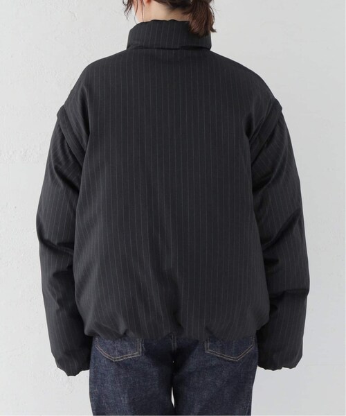 SEEALL ノーカラー コードデザイン ダウンベスト