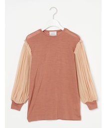 メッシュスリーブ WOOL JERSEY T-SHIRTS