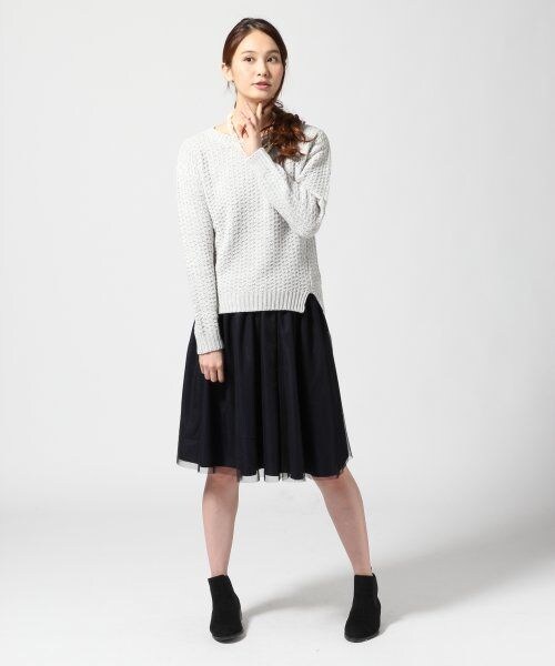 GLOBAL WORK（グローバルワーク）の「【春先まで着られる】ミックスニットプルオーバー長袖（トップス・レディース・イエロー65/ブルー82/ネイビー88・Ｓ/Ｍ/Ｌ）」の5枚目の写真