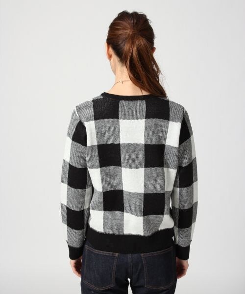 GLOBAL WORK（グローバルワーク）の「ブロックチェックプルオーバー長袖（トップス・レディース・ホワイト×ブラック10/レッド×ネイビー88・Ｍ/Ｌ）」の6枚目の写真