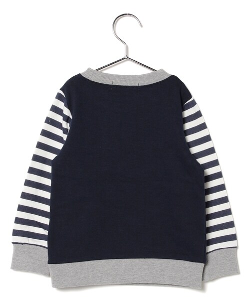 GLOBAL WORK(グローバルワーク)の「【キッズ】キリカエスウェット長袖(トップス・キッズ・オフ(ホシガラ)06/グレー(カモフラ)15/ネイビー(ボーダー)88・S(90~100cm)/M(100~110cm)/L110~120cm)/XL(120~130cm))」の4枚目の写真