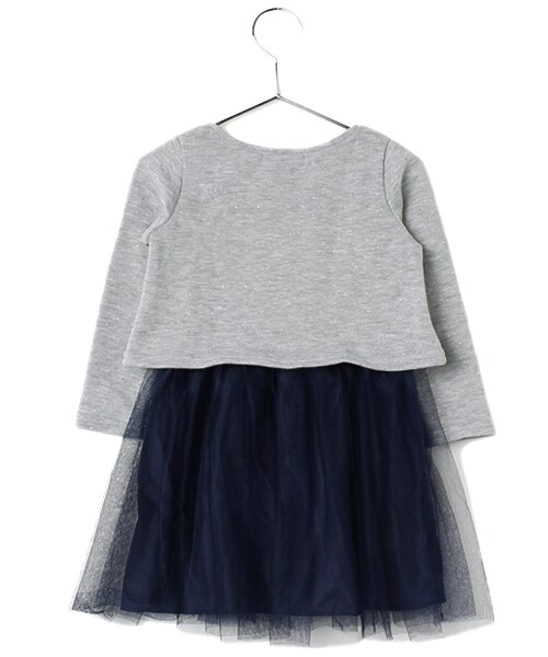 GLOBAL WORK（グローバルワーク）の「【キッズ】チュールスカートレイヤードワンピース（ワンピース/ドレス・キッズ・ブラックボーダー09/グレー15/ベージュドット52・Ｓ/Ｍ/Ｌ/ＸＬ）」の4枚目の写真