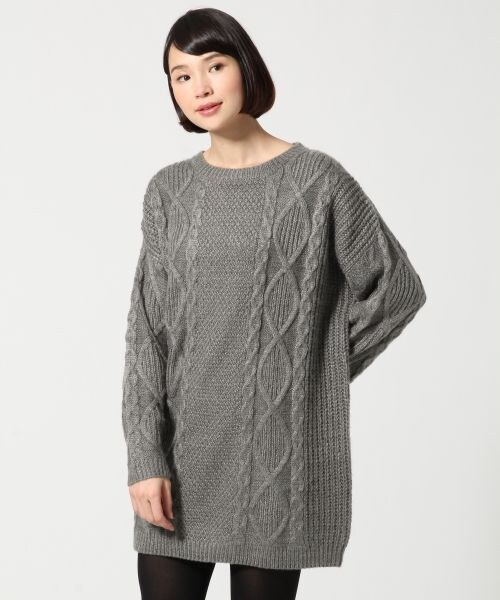 LEPSIM（レプシィム）の「５Ｇケーブルツカイワンピース（ワンピース/ドレス・レディース・オフ/ライトグレー/ブルー/ネイビー・ＦREE SIZE）」の2枚目の写真