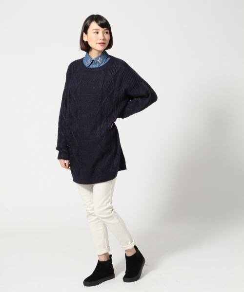 LEPSIM（レプシィム）の「５Ｇケーブルツカイワンピース（ワンピース/ドレス・レディース・オフ/ライトグレー/ブルー/ネイビー・ＦREE SIZE）」の8枚目の写真