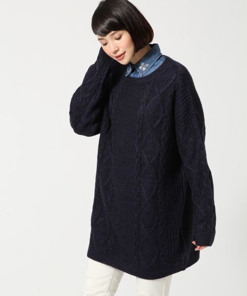 LEPSIM（レプシィム）の「５Ｇケーブルツカイワンピース（ワンピース/ドレス・レディース・オフ/ライトグレー/ブルー/ネイビー・ＦREE SIZE）」の4枚目の写真