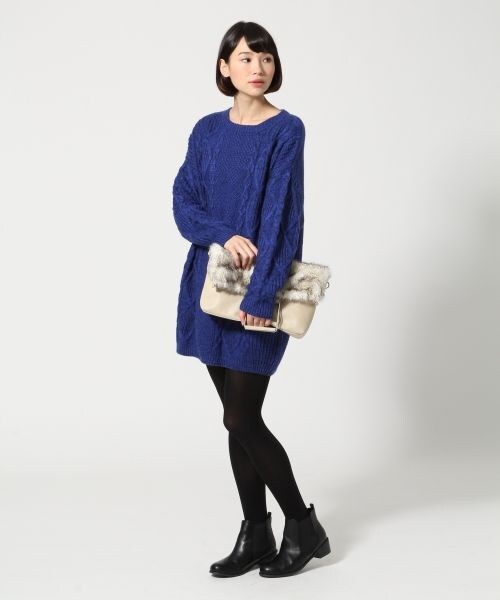 LEPSIM（レプシィム）の「５Ｇケーブルツカイワンピース（ワンピース/ドレス・レディース・オフ/ライトグレー/ブルー/ネイビー・ＦREE SIZE）」の7枚目の写真