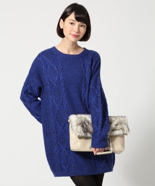 LEPSIM（レプシィム）の「５Ｇケーブルツカイワンピース（ワンピース/ドレス・レディース・オフ/ライトグレー/ブルー/ネイビー・ＦREE SIZE）」の3枚目の写真