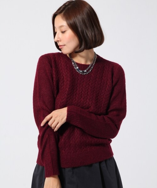 LEPSIM(レプシィム)の「【人気アイテム再入荷!】5Gカワリアミクループルオーバー/LS(トップス・レディース・オフ/グレー/ボルドー/ベージュ/ネイビー・M/L)」の5枚目の写真