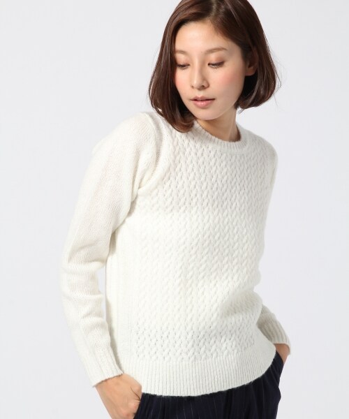 LEPSIM(レプシィム)の「【人気アイテム再入荷!】5Gカワリアミクループルオーバー/LS(トップス・レディース・オフ/グレー/ボルドー/ベージュ/ネイビー・M/L)」の1枚目の写真