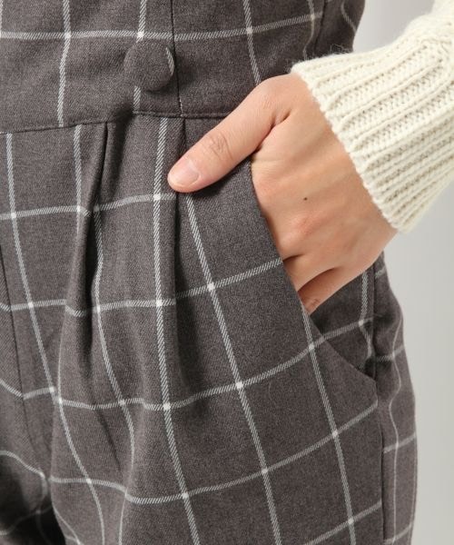 Heather（ヘザー）の「チェックハイウエストサスペンダーパンツ（パンツ・レディース・ブラック/グレー・Ｓ/Ｍ）」の7枚目の写真