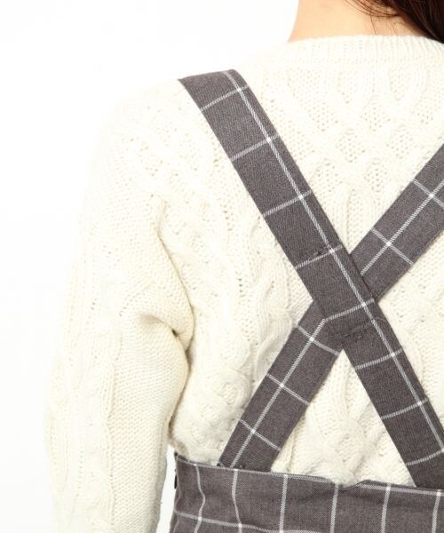 Heather（ヘザー）の「チェックハイウエストサスペンダーパンツ（パンツ・レディース・ブラック/グレー・Ｓ/Ｍ）」の9枚目の写真