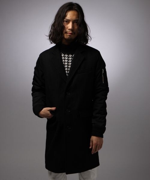 HARE(ハレ)の「【雑誌 MEN'S NON-NO×HAREコラボアイテム】キリカエチェスターコート(ジャケット/アウター・メンズ・ブラック/ネイビー・S/M/L)」の3枚目の写真