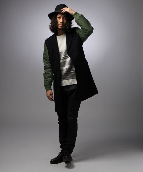 HARE(ハレ)の「【雑誌 MEN'S NON-NO×HAREコラボアイテム】キリカエチェスターコート(ジャケット/アウター・メンズ・ブラック/ネイビー・S/M/L)」の7枚目の写真