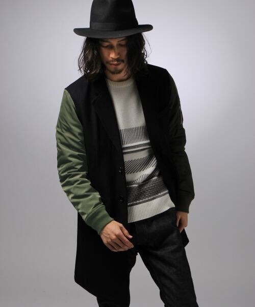 HARE(ハレ)の「【雑誌 MEN'S NON-NO×HAREコラボアイテム】キリカエチェスターコート(ジャケット/アウター・メンズ・ブラック/ネイビー・S/M/L)」の2枚目の写真