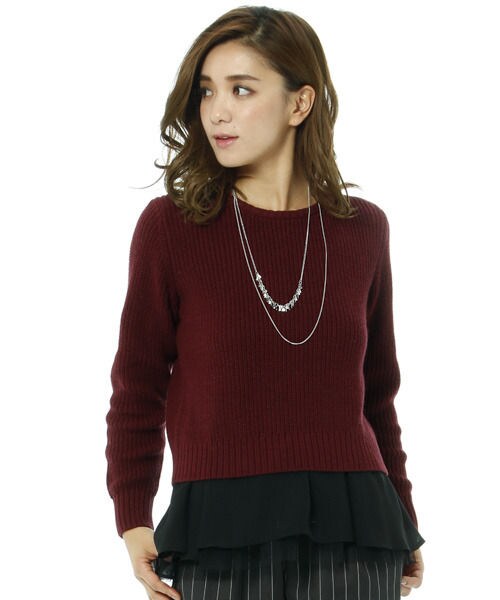 Andemiu（アンデミュウ）の「ペプラムインナーコンビプルオーバー（トップス・レディース・ホワイト/グレー/ブラック/ボルドー/ブルー・F）」の5枚目の写真