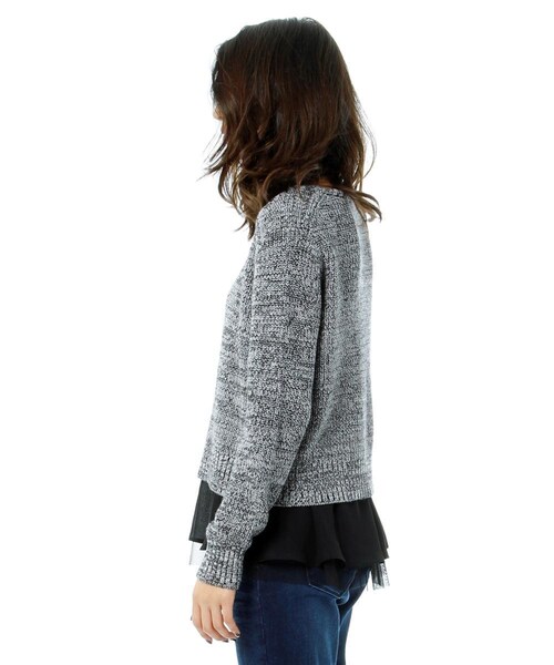 Andemiu（アンデミュウ）の「ペプラムインナーコンビプルオーバー（トップス・レディース・ホワイト/グレー/ブラック/ボルドー/ブルー・F）」の9枚目の写真